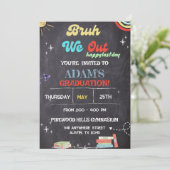 Bruh We Out Chalkboard per k Afstuderen Kaart (Staand voorkant)