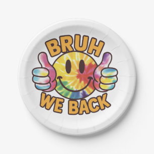 Bruh we terug papieren bordje