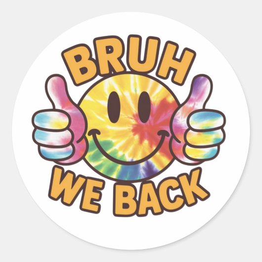 Bruh we terug ronde sticker (Voorkant)
