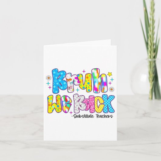 Bruh we terug vervangende leraren grappig terug na kaart (Voorkant)