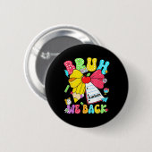 Bruh We Zijn Terug Potlood Boog Terug Naar School Ronde Button 5,7 Cm (Voorkant /achterkant)