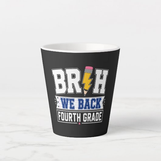 Bruh We Zijn Terug Vierde Klas Latte Mok (Voorkant)