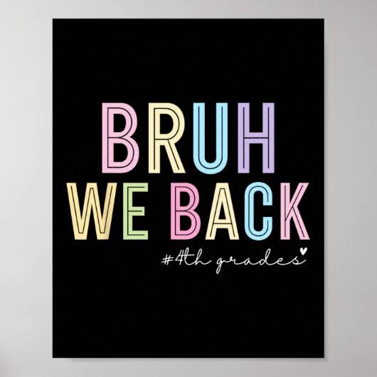 Bruh We Zijn Weer 4e Klas T-shirt Funny Terug naar Poster (Voorkant)