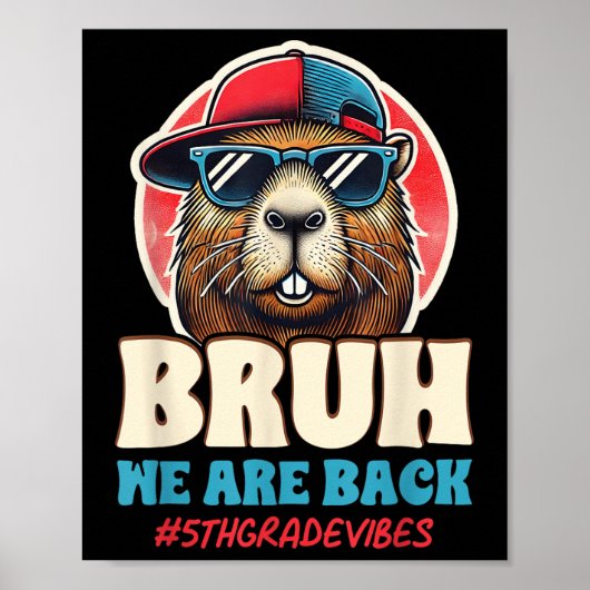 Bruh We Zijn Weer Grappig 5de Leerjaar Capybara Te Poster (Voorkant)