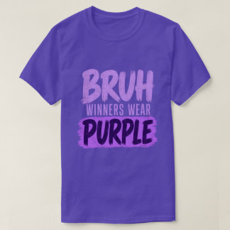 Bruh Winnaars dragen paars Funny Teacher Kid Field T-shirt