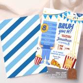 Bruh You In Blue Pizza Popcorn Pyjama Verjaardag Kaart