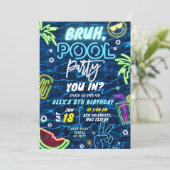 Bruh You In Pool Party Splash Zomerverjaardag Kaart (Staand voorkant)