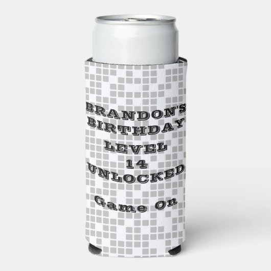 BRUH YOU IN Teen Boy Verjaardagsfeestje Videogame Seltzer Blikjeskoeler (Seltzer Voorkant)