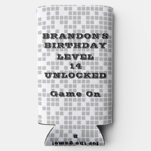 BRUH YOU IN Teen Boy Verjaardagsfeestje Videogame Seltzer Blikjeskoeler (Achterkant)