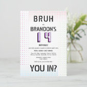 BRUH YOU IN Tiener Jongen Verjaardag Videogame Sle Kaart (Staand voorkant)