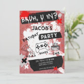 Bruh You In Videospel Tiener Jongen Verjaardag Kaart (Staand voorkant)