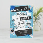 Bruh You In Videospel Tiener Jongen Verjaardag Kaart (Staand voorkant)