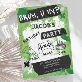 Bruh You In Videospel Tiener Jongen Verjaardag Kaart