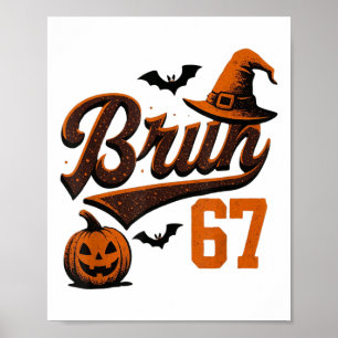 Bruh Zes Zeven Halloween 6-7 Grappige Geest Sla Poster