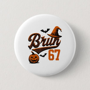 Bruh Zes Zeven Halloween 6-7 Grappige Geest Sla Ronde Button 5,7 Cm
