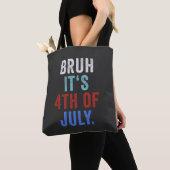 Bruh zijn 4e juli Grappige Retro Onafhankelijkheid Tote Bag (Dichtbij)