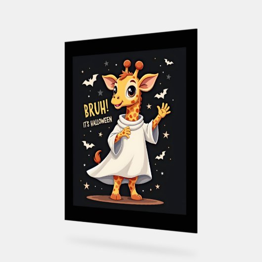 Bruh zijn Halloween Funny Dabbing Ghost Giraffe Lo Acryl Bord (Hoek)