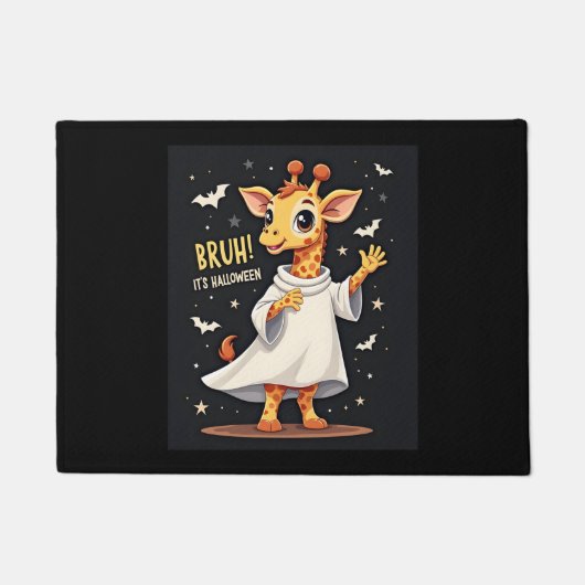 Bruh zijn Halloween Funny Dabbing Ghost Giraffe Lo Deurmat (Voorkant)