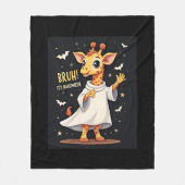 Bruh zijn Halloween Funny Dabbing Ghost Giraffe Lo Fleece Deken (Voorkant)