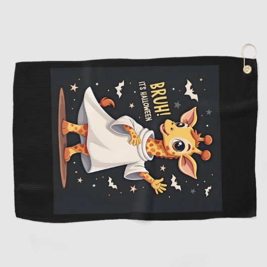 Bruh zijn Halloween Funny Dabbing Ghost Giraffe Lo Golfhanddoek (Horizontaal)