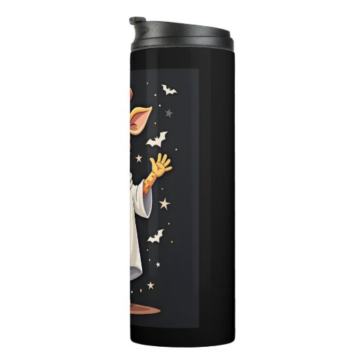 Bruh zijn Halloween Funny Dabbing Ghost Giraffe Lo Thermosbeker (Geroteerd rechts)