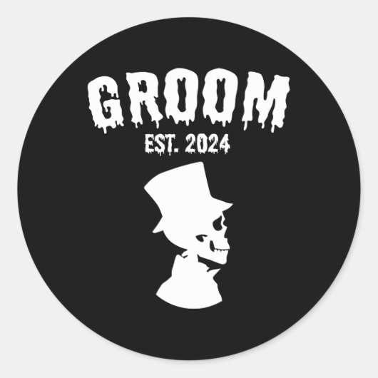 Bruid 2024 Skelet koppels Matching Wedding Hallo Ronde Sticker (Voorkant)