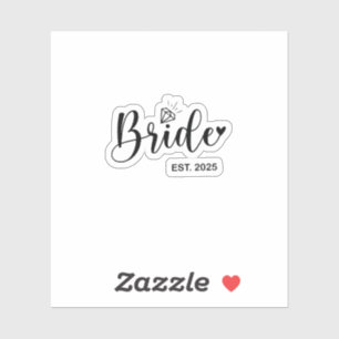Bruid 2025 Lente Huwelijksaankondiging Huwelijk Sticker