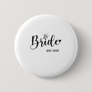 Bruid 2025 Lente Trouw Aankondiging Huwelijk  Ronde Button 5,7 Cm