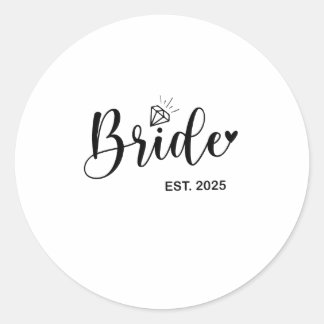 Bruid 2025 Lente Trouw Aankondiging Huwelijk Ronde Sticker