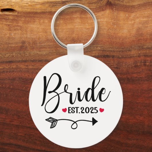 Bruid 2025 Wedding Matching Mrs. Est 2025 Getrouwd Sleutelhanger (Voorkant)
