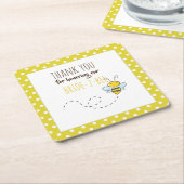 Bruid 2 BEE Mooi Geel Trouwjurk of Bruidsfeest Kartonnen Onderzetters (Schuin)