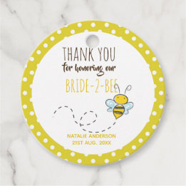 Bruid 2 BEE Schattig Geel Polkadot Vrijgezellenfee Bedankjes Labels