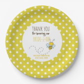Bruid 2 BEE Schattig Geel Polkadot Vrijgezellenfee Papieren Bordje (Voorkant)