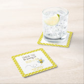 Bruid 2 BEE Schattig Geel Stippen Bruiloft Feest Kartonnen Onderzetters (Insitu)