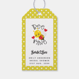 Bruid 2 Bij Mij Geel Stippen Bruiloft Feest Cadeaulabel