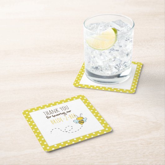 Bruid 2 Worden Cute Gele Trouw- of Bruidsjurk Kartonnen Onderzetters (Insitu)