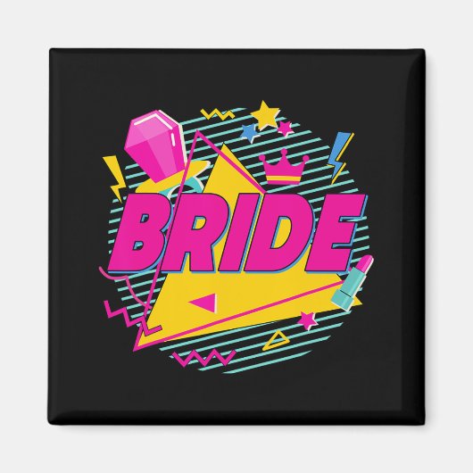Bruid 90s Bach Crew Team Retro Bachelorette Match Magneet (Voorkant)