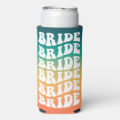 Bruid | Aangepaste Retro Tekst met Gradiënt Seltzer Blikjeskoeler (Seltzer Achterkant)