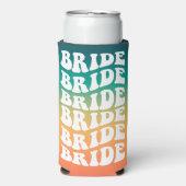 Bruid | Aangepaste Retro Tekst met Gradiënt Seltzer Blikjeskoeler (Seltzer Voorkant)