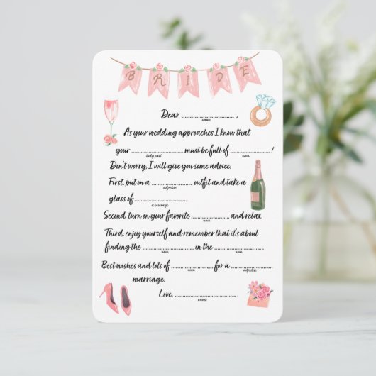 Bruid Advies Libs Wit Informatiekaartje (Staand voorkant)