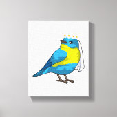 Bruid als vogel met bloemenkrans canvas afdruk (Voorkant)