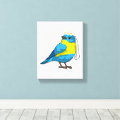 Bruid als vogel met bloemenkrans canvas afdruk (Insitu (Houten vloer))