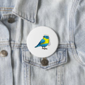 Bruid als vogel met bloemenkrans ronde button 7,6 cm (In situ)