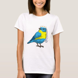Bruid als vogel met bloemenkrans t-shirt