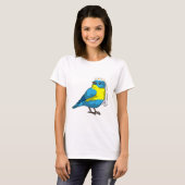 Bruid als vogel met bloemenkrans t-shirt (Voorkant volledig)