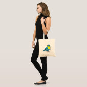 Bruid als vogel met bloemenkrans tote bag (Voorkant (model))