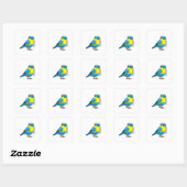 Bruid als vogel met bloemenkrans vierkante sticker (Vel)