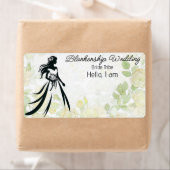 Bruid Art Bloemen Achtergrond Label Naam Tag (Insitu)