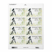 Bruid Art Bloemen Achtergrond Label Naam Tag (Full Sheet)