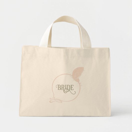 Bruid Art Nouveau Blush Roze Vlinder Mini Tote Bag (Voorkant)